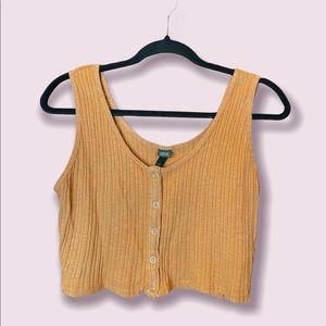 Wild Fable orange buttoned tank top